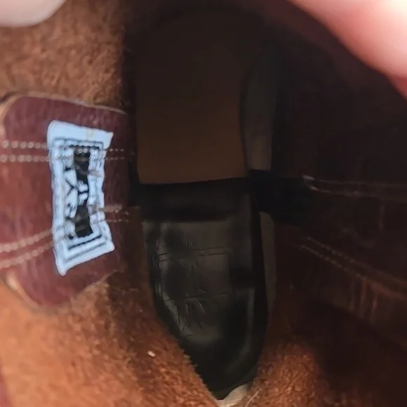 Frye Brown Leather Harness Moto Boots - Picture 6 of 8